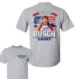 BUSCH LIGHT 2 sides Joe Dirt Red White and Busch Light Shirt, Joe Dirt Merica July 4th Shirt, Casual Graphic Round Neck T-shirt for Summer, Fashion Top for Daily Wear