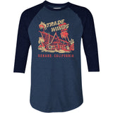 Trade Winds - Oxnard, CA - Vintage Tiki Bar - 3/4 Sleeve Raglan T-Shirt