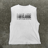 I AM CLASSIC WHITE CUT- OFF TSHIRT