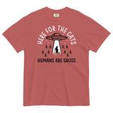 Here For The Cats, Humans Are Gross Men's Relaxed Fit Tee