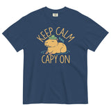 Keep Calm And Capy On Men's Relaxed Fit Tee