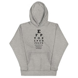 Too Close Eye Chart Unisex Hoodie