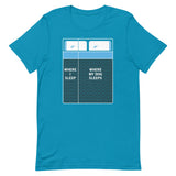 Where I Sleep, Where My Dog Sleeps Men's Signature Tee
