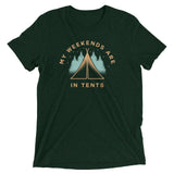 My Weekends Are In Tents Men's Tri-Blend Tee