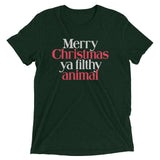Merry Christmas Ya Filthy Animal Men's Tri-Blend Tee