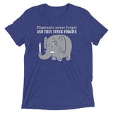 Elephants Never Forgive Men's Tri-Blend Tee