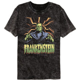Universal Monsters Frank Lightning Bg Mineral Wash T-Shirt