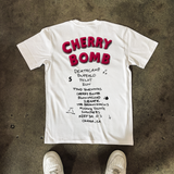 TYLER 'CHERRY BOMB' HEAVY WHITE TEE