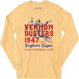 Vernon Dusters - Texas - Vintage Defunct Baseball Teams - Long Sleeve T-Shirt