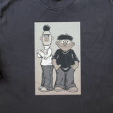 1990s BERT AND ERNIE VINTAGE JIM HENSON MUPPETS  HEAVYWEIGHT BLACK T-SHIRT