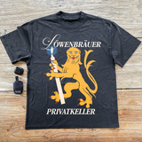 'LOWENBRAUER' PRIVATE CELLER HEAVY FADED BLACK T-SHIRT