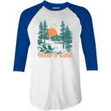 Wake 'n Lake - 3/4 Sleeve Raglan T-Shirt