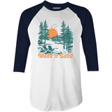 Wake 'n Lake - 3/4 Sleeve Raglan T-Shirt