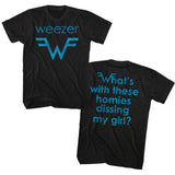 Weezer - Blue Logo And Lyrics T-shirt