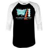 West Valley Bowl - Canoga Park, CA - Vintage Bowling Alley - 3/4 Sleeve Raglan T-Shirt