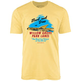 Willow Grove Park Lanes - Willow Grove, PA - Vintage Bowling Alley - Unisex T-Shirt