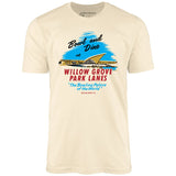 Willow Grove Park Lanes - Willow Grove, PA - Vintage Bowling Alley - Unisex T-Shirt