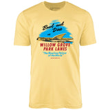 Willow Grove Park Lanes - Willow Grove, PA - Vintage Bowling Alley - Unisex T-Shirt