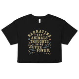 Narrating The Animals Thoughts Women's Crop Tee