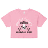 Here For The Cats, Humans Are Gross Women's Crop Tee