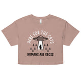 Here For The Cats, Humans Are Gross Women's Crop Tee