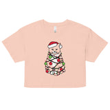 Meowy Christmas Women's Crop Tee
