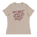 Who? What? When? Where? Wine? Women's Signature Tee