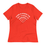 Home Is Where The WiFI Connects Automatically Women's Signature Tee