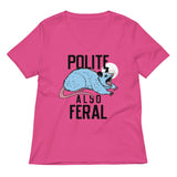 Polite Also Feral Women's V-Neck Tee