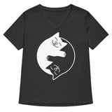 Yin Yang Cats Women's V-Neck Tee