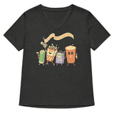 Let's All Go Watch Scary Movies Women's V-Neck Tee