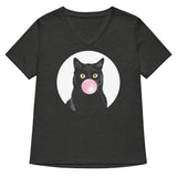 Bubble Cat Women's V-Neck Tee