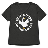 Silly Goose On The Loose Women's V-Neck Tee