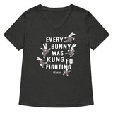 Every Bunny Was Kung Fu Fighting Women's V-Neck Tee