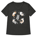 Cats In Space Women's V-Neck Tee