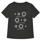 Lunar Eclipse Solar Eclipse Apocalypse Women's V-Neck Tee