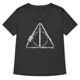 Nerdy Hallows Women's V-Neck Tee