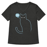 Mu Cat Women's V-Neck Tee