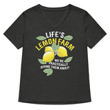 Life's Lemon Farm Women's V-Neck Tee