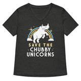 Save The Chubby Unicorns Women's V-Neck Tee