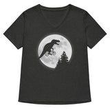 T-Rex Moon Women's V-Neck Tee
