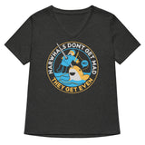 Narwhals Don't Get Mad Women's V-Neck Tee