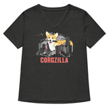 Corgzilla Women's V-Neck Tee