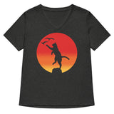 The Karate Cat Women's V-Neck Tee