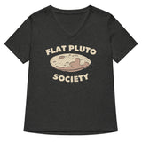 Flat Pluto Society Women's V-Neck Tee