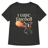 I Cast Fireball Women's V-Neck Tee