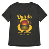 Quint's Shark Fishing Charters Women's V-Neck Tee
