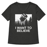 I Want To Believe Tardis Women's V-Neck Tee