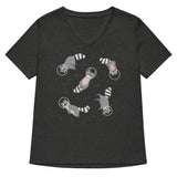 Raccoons In Space Women's V-Neck Tee