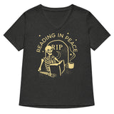 Reading In Peace Women's V-Neck Tee